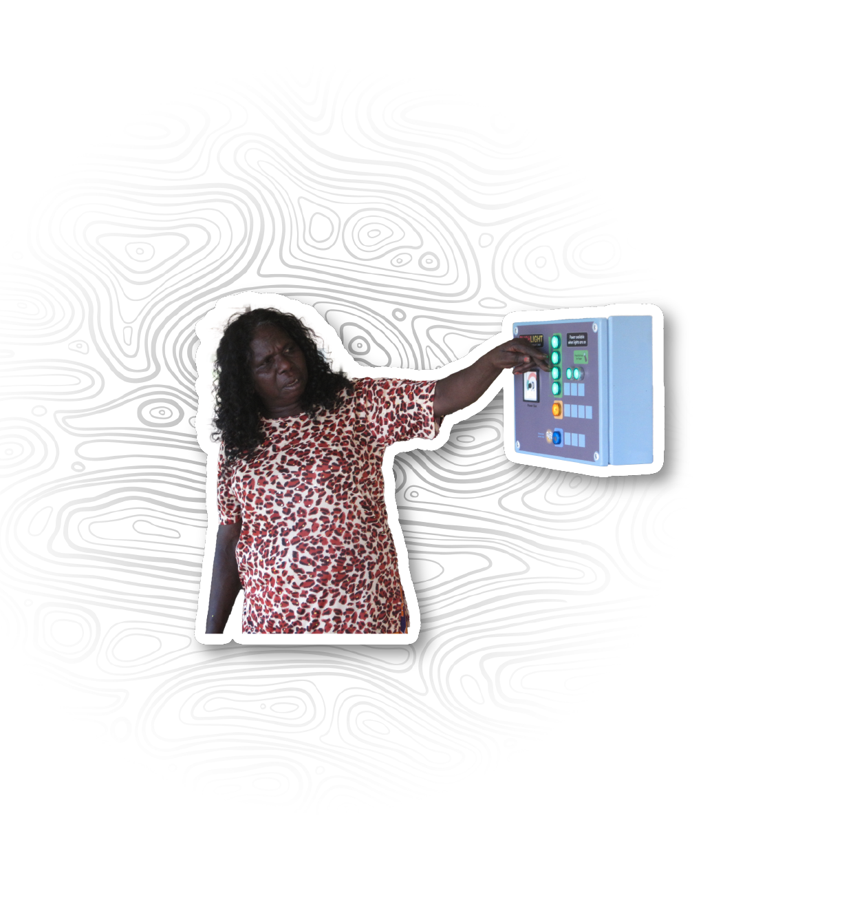 Image of person with a bushlight system still in operation two decades later